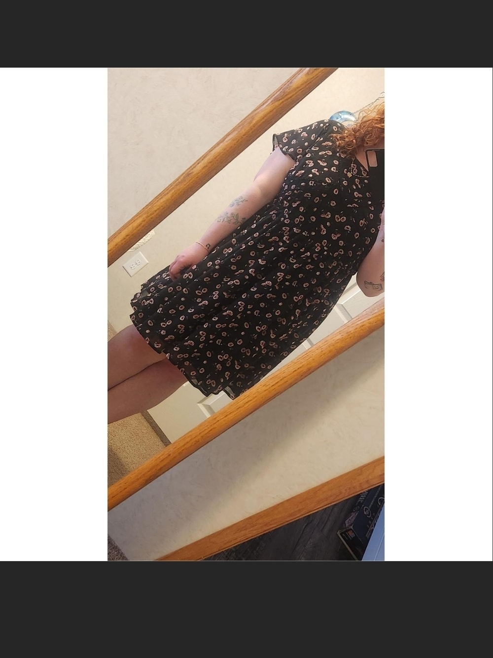 torrid Black Floral Flutter Sleeve Mini Dress